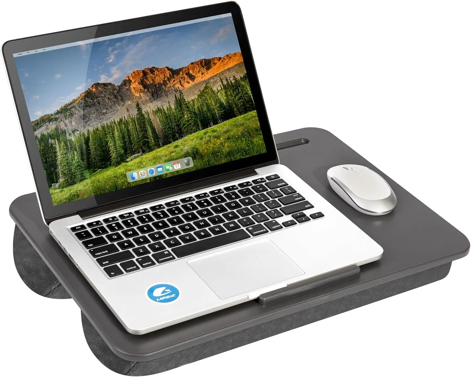Portable Lap Desk for Laptops Up to 17.3 Inches, Charcoal Color, Ergonomic Design for Comfortable Use