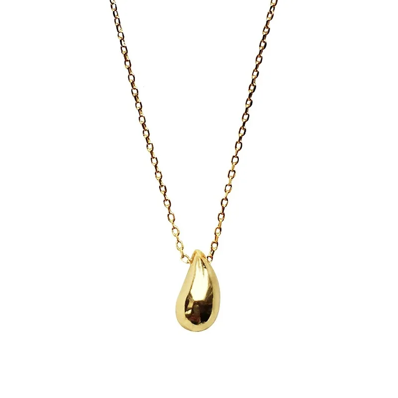 

Water drop titanium steel necklace women light luxury pendant collarbone chain jewelry for women