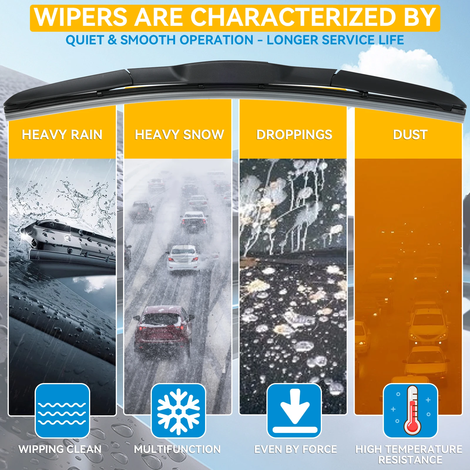 شفرات ممسحة أمامية من إريك لسيارة شيفروليه تاهو 2000 - 2006 MK2 & 4 2016 - 2020 فرشاة نافذة الزجاج الأمامي 22 بوصة + 22 بوصة #4
