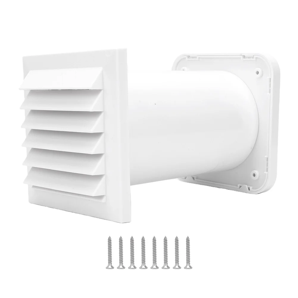 ABS Plastic Square Wall Ventilator 100mm Adjustable Two Way Airflow Waterproof Mesh Filter Easy Indoor Installation