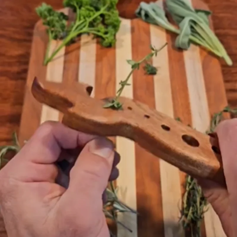 Multifunctional Cutter Stripper Vegetable Wood Herb Stripper Kitchen Leaf Pealer For Kale Greens Vegetable Rosemary Stripper