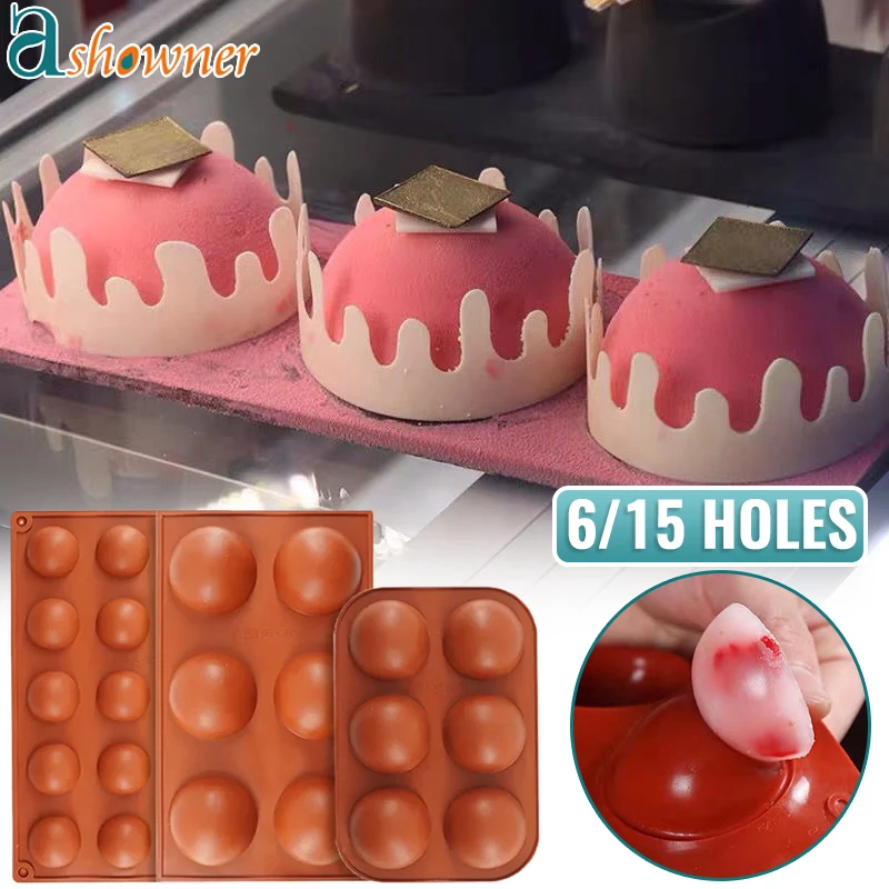 Semicircle Shape Silicone Mold Chocolate Fondant Molds Baking Tools Cake Decorating Tool 3D Round Half Sphere DIY Mould