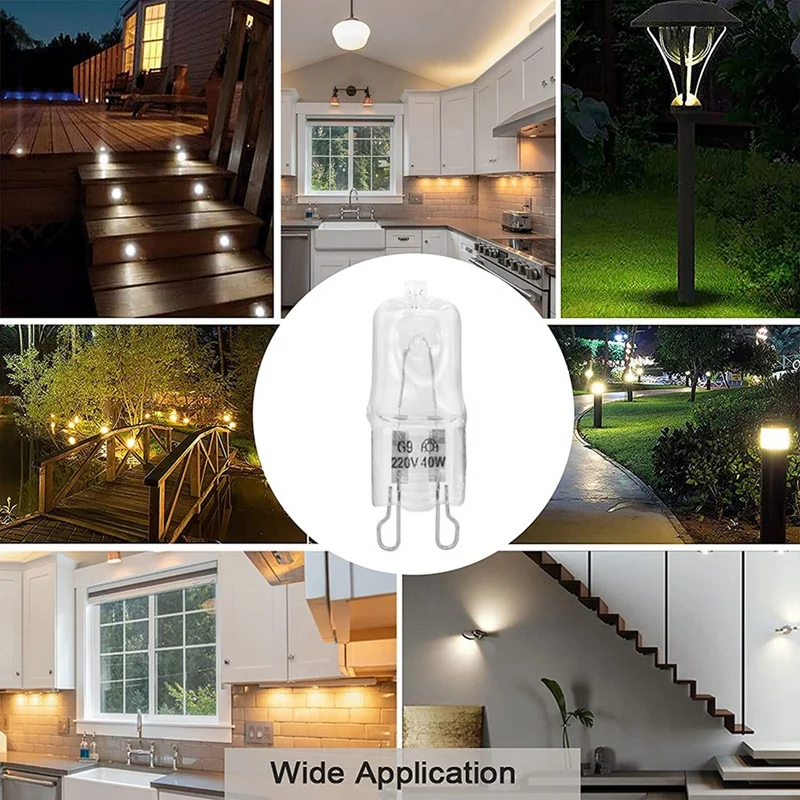 ●G9 Oven Light High Temperature Halogen Bulb Lamp for Refrigerators Ovens Fans 40W 500℃ Pin Bulb 120V-A57M