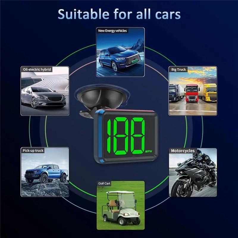 Reliable-GPS Speedometer For Car Universal MPH Speedometer USB Connect Digital Speed Display Heads Up For All Cars Vehicle Truck