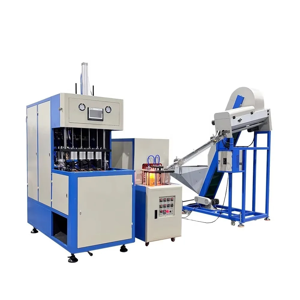 4 Cavity Semi-Automatic PET Bottle Blowing Machine for Water Juice Cosmetic Bottle Manufacturing Equipment