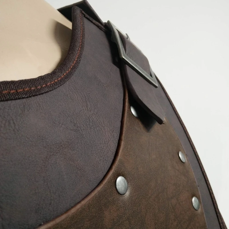 Abad Pertengahan Cosplays Jerkins Coat Leather Chest Armors Untuk Pakaian Pria