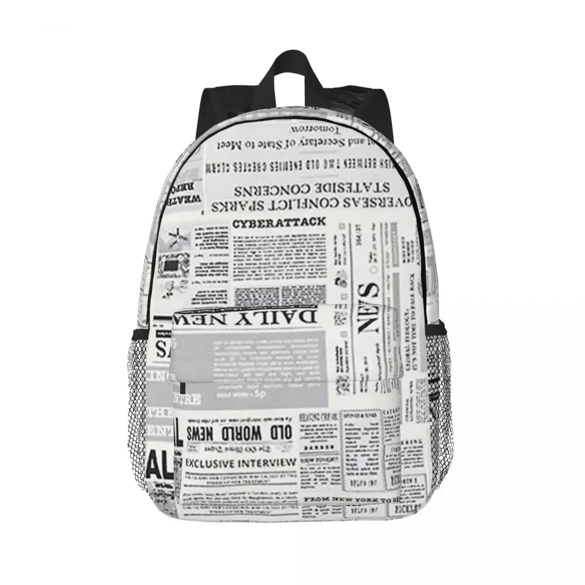 Newspaper News Backpacks Teenager Bookbag Fashion Students School Bags Travel Rucksack Shoulder Bag Large Capacity