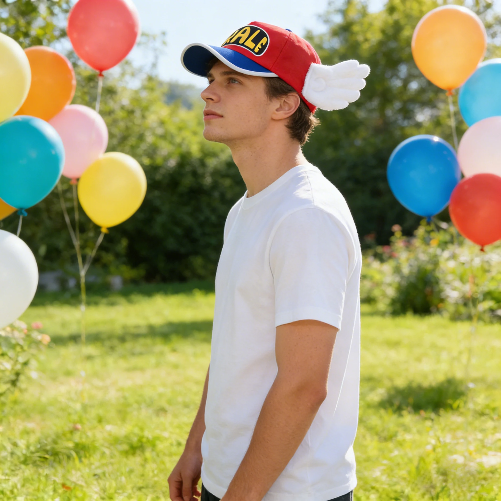 1 Stück, süße Arale-Cartoon-Baseballkappe mit Plüschflügeln – Anime IP Casual Trendy Hat. – Detail 5