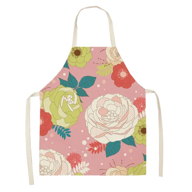 Home Minimalist Floral Kitchen Apron Café Milk Tea Shop Workwear Kitchen Accessories Baking Accessories Cooking Accessories