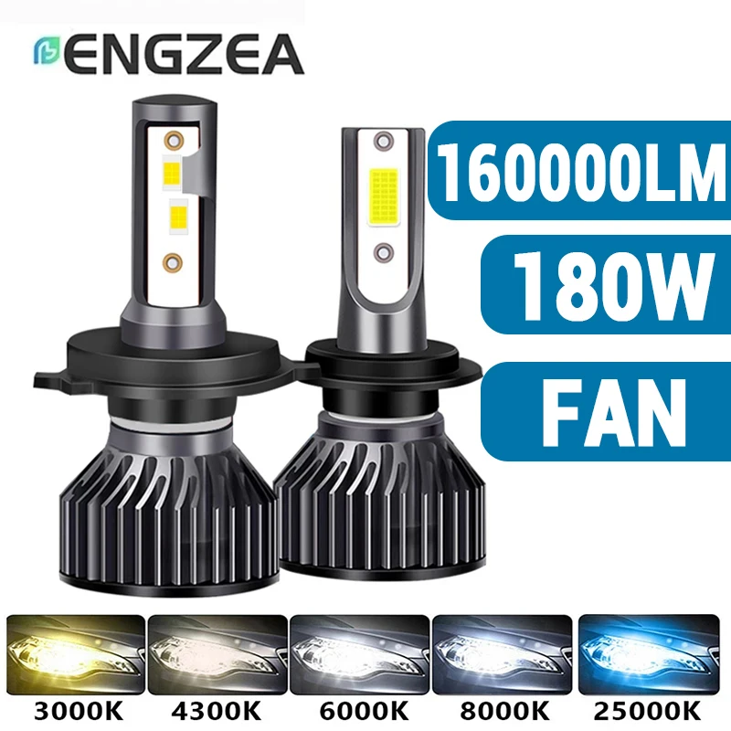 

Светодиодные лампы ENGZEA H4 3570 CSP LED H7 160000Лм 180Вт H1 H11 H8 H9 4300K 6000K 8000K PTF Ice Turbo Fog Light 12V