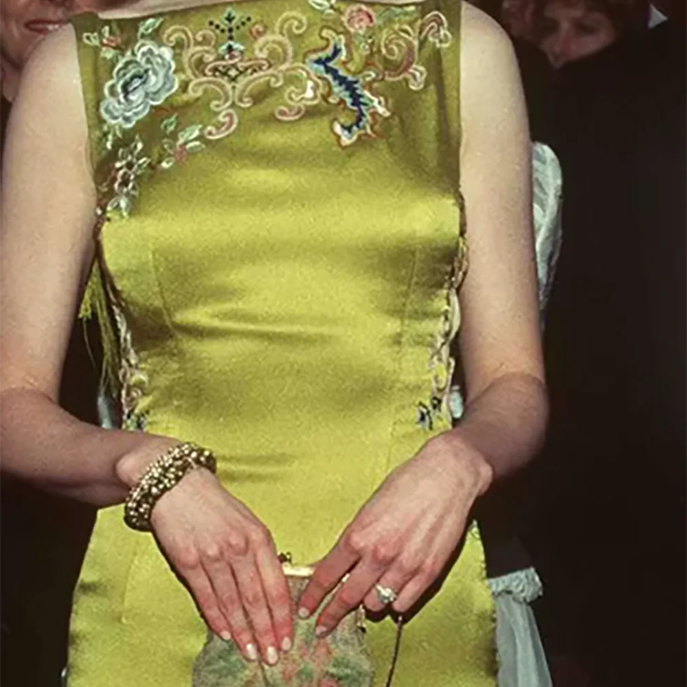 Elegante vierkante kraag groene mouwloze rechte formele avondjurken verjaardagsfeestje galajurken op maat ﻿