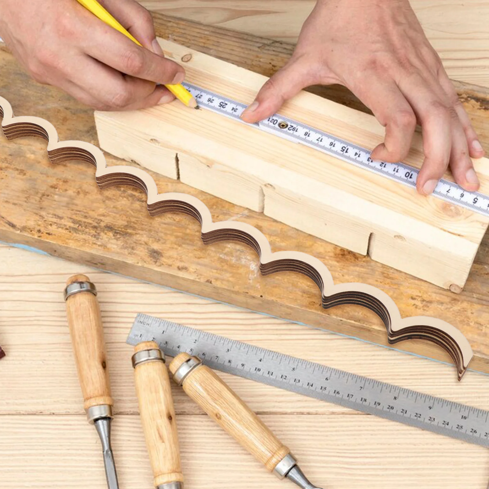 30 قطعة حواف حدود خشبية غير مكتملة لإطار نافذة باب الخزانة مشاريع يدوية ذاتية الصنع جدار ديكور شرائط الحرف اليدوية #3