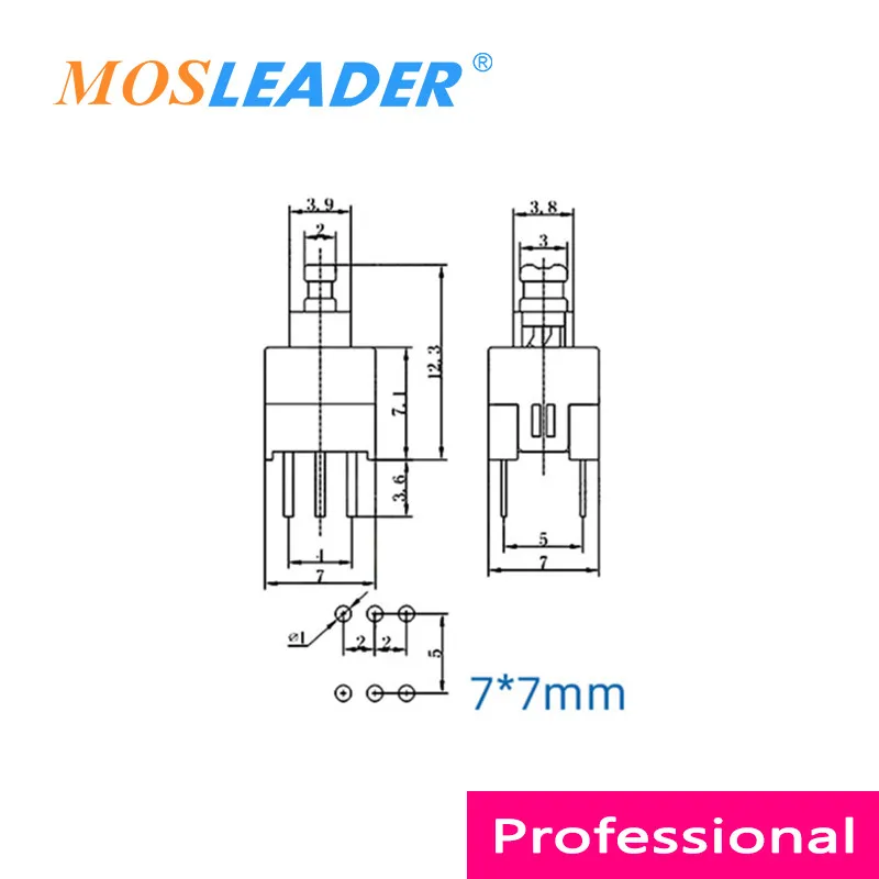 Mosleader 키 스위치 푸시 단추 스위치, 자동 잠금 스위치 없음, 7x7, 8x8, 7x7, 8x8, 6P, 3P, DIP6, DIP3, 1000 개