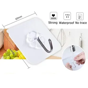 Transparent Edelstahl Selbstklebende Haken, starke klebrige Haken, Badetuch, Aufbewahrung von Kleidungs Hauptverkaufs Baby Room Hook - №4