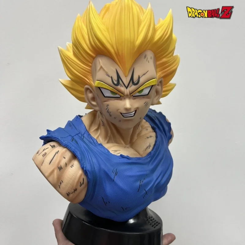 

37cm Anime Dragon Ball Gk Majin Vegeta Half Bust Super Saiyan Anime Figure Handmade Model Decoration Collection Kids Gift Toys