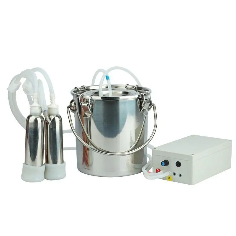 

5L Manual Milking Machine Cow Sheep Goat Stainless Steel Portable Automatic Equipment Dairy Farm Pulse Speed Polycarbonate Liner