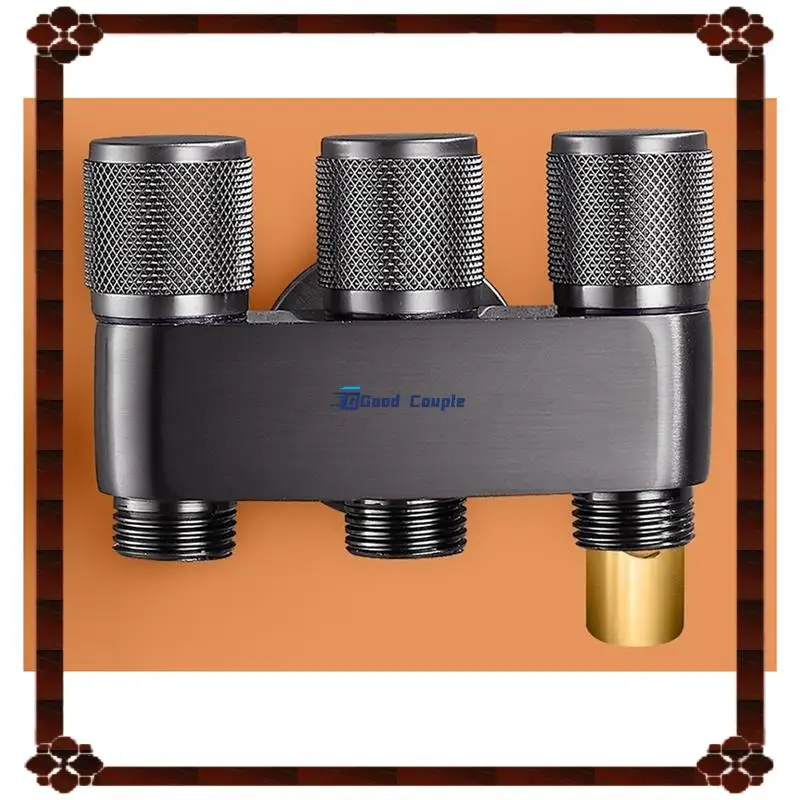 24-Hour Delivery Brass One In Three Out Three Way Control Washing Machine Chrome/Gray Faucet Three Way Triangle Valve G1/3Mini