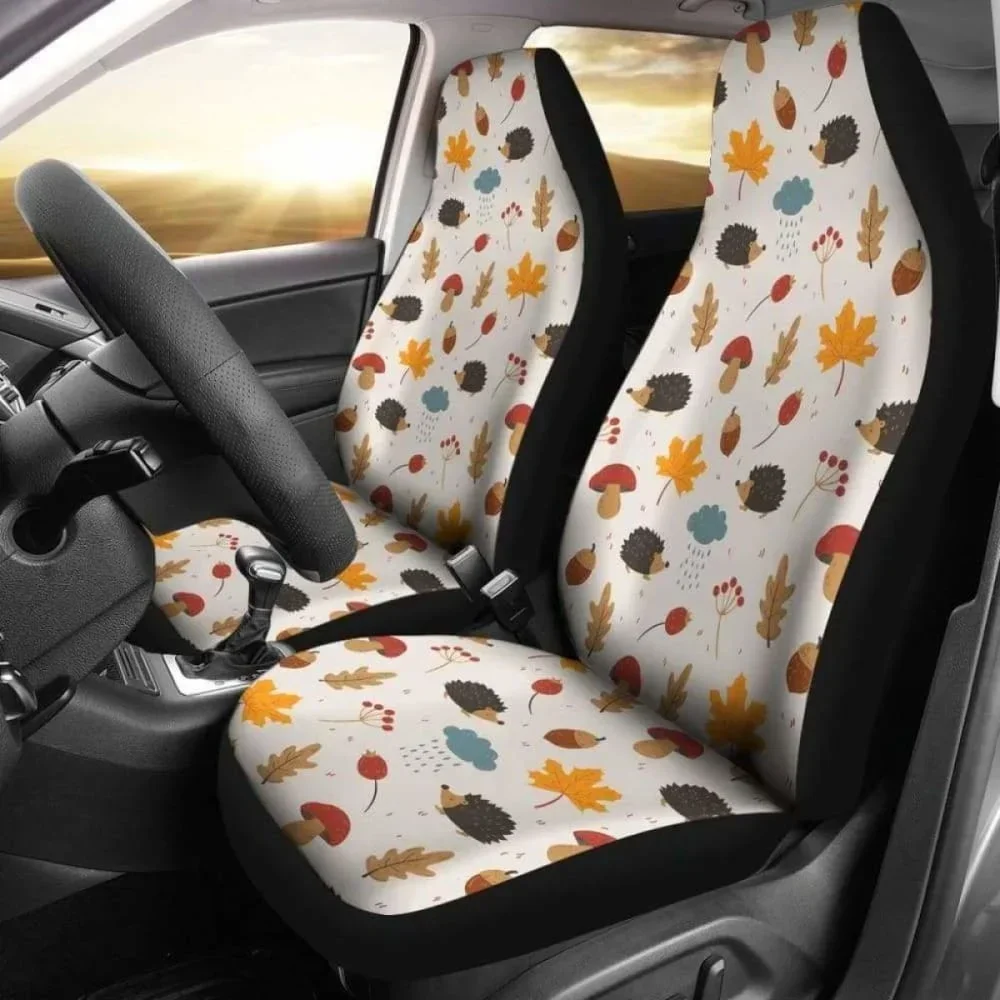 Hedgehog Car Seat Covers 2 Pack of 2 Universal Front Seat Protective Cover