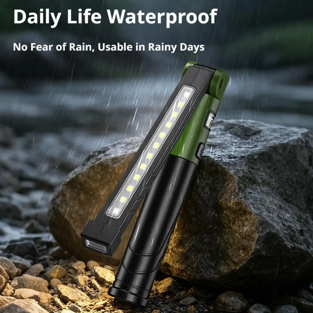 Portable COB LED Flashlight USB Rechargeable Work Light Magnetic Lanterna Hanging Lamp With Built-in Battery Camping Torch ﻿