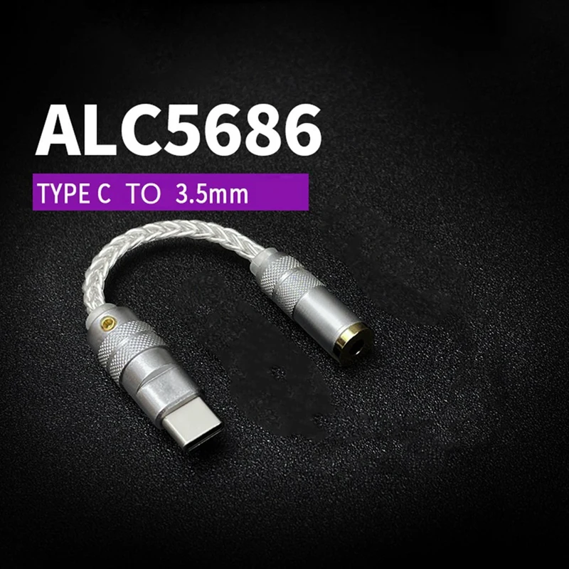 ALC5686 USB نوع C سماعات أذن DAC سماعة أمبير مع مخرج 3.5 ملم Snr124db PCM 32Bit/384Khz لنافذة أندرويد