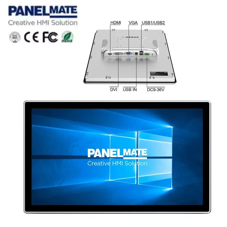 Layar Sentuh Kapasitif Industri ZXY Panel Sentuh LCD 27 Inci Port VGA DVI hd Mi Layar Sentuh Industri