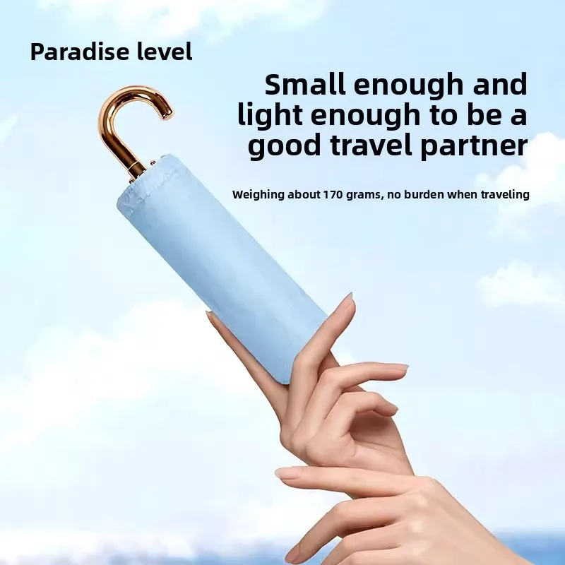 

Portable Cact Folding Sunade Umbrella Capsule Design Sun Bloing UV Protection Curved Handle Bla ature Heaven Umb...