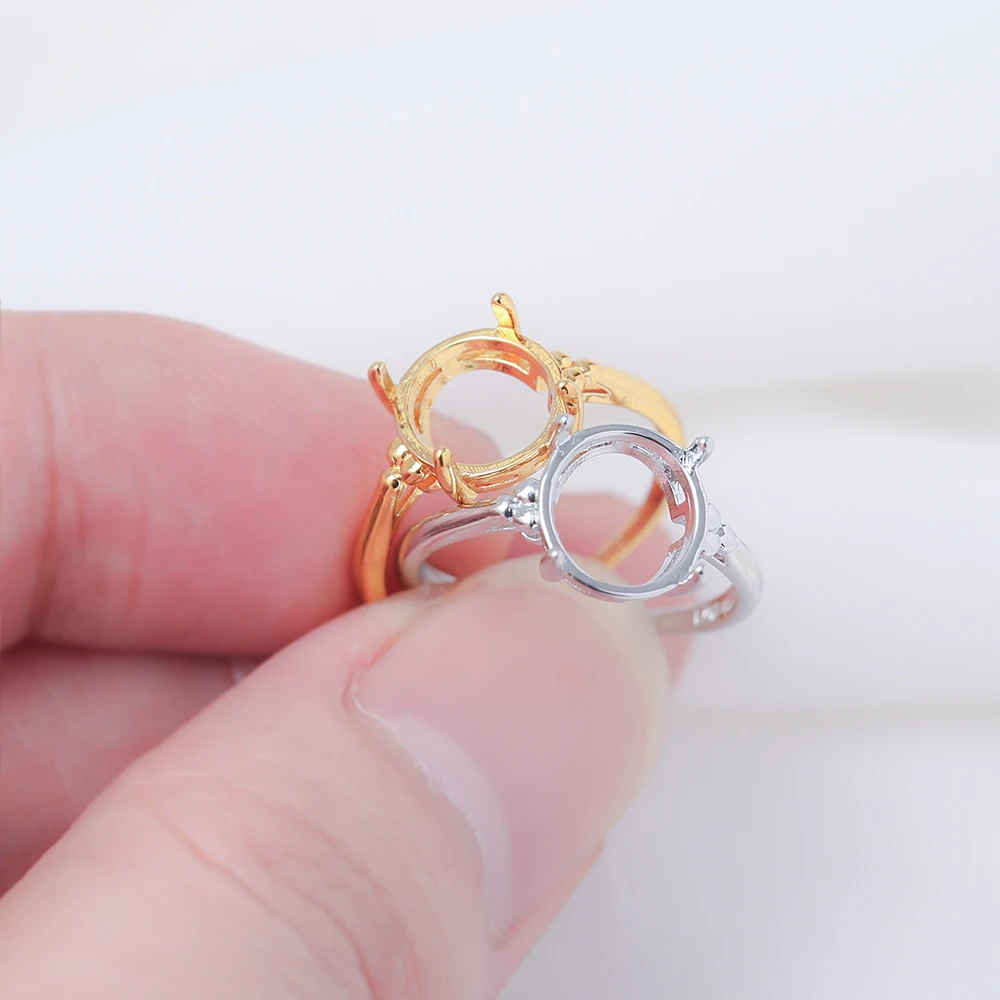 3Pcs 4 Claw Oval Adjustable Ring Settings Brass 18K Gold Plated Semi Mount Moissanite Ring Base For Diy Rings Jewelry Making ﻿ — zdjęcie 7