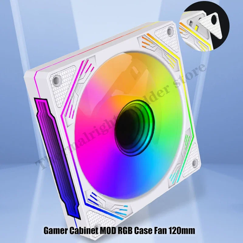 

PC Cabinet 120mm Watercooler Replacement Cooler,Computer Case Fan 12cm 3D Side Mirror Design, Forward /ReverseBlowing,