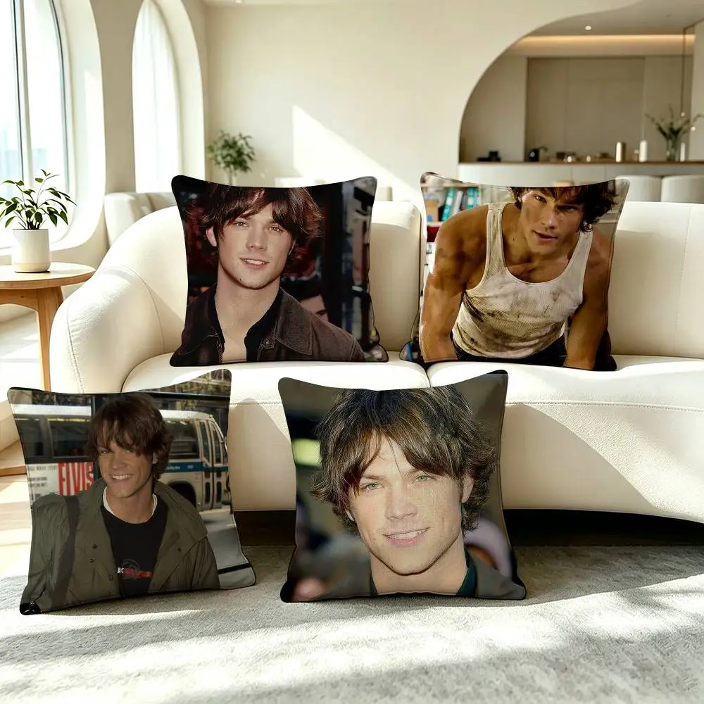 J-Jared Padalecki American Actor  Pillow Case Square Double-Sided Sofa Cushion Cover Bedroom Bedside Pillow
