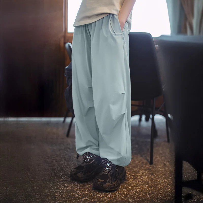 Maden المرأة الصيف كول اللمس المظلة السراويل عارضة خفيفة الوزن مرونة الخصر ركض السراويل الشارع البضائع فضفاضة تناسب السراويل