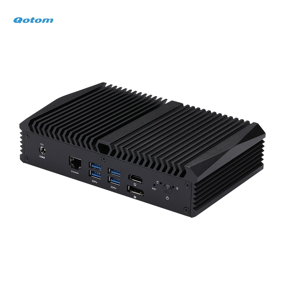 Qotom 8 LAN Mini PC Core i3-10110U/i5-10210U/i7-10710U 8x I226V 2.5G LAN DIY Krachtige Router Firewall VPN Virtuele PC