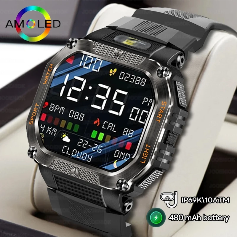 

Military Outdoor Smart Watch Men 3ATM Waterproof Compass Heart Rate Fitness Bracelet 480 mAh Voice Call Sports Smartwatch 2025