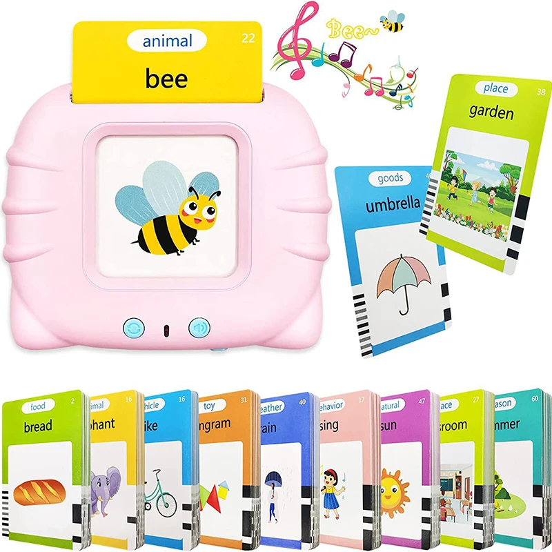 Flash Card Early Education Device Kids Preschool Learning Card Talking Card With Sound Toys Baby Boys Girls Reading Machine Gift