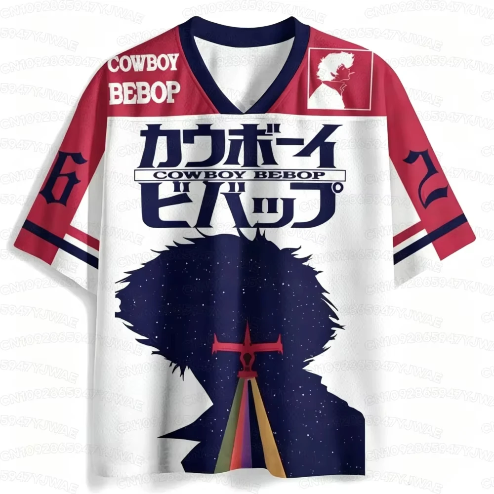 2026 Summer Men's Women's Anime Cowboy Bebop Jersey Summer Football Jersey T-shirt Casual Sports T-Shirt Tops