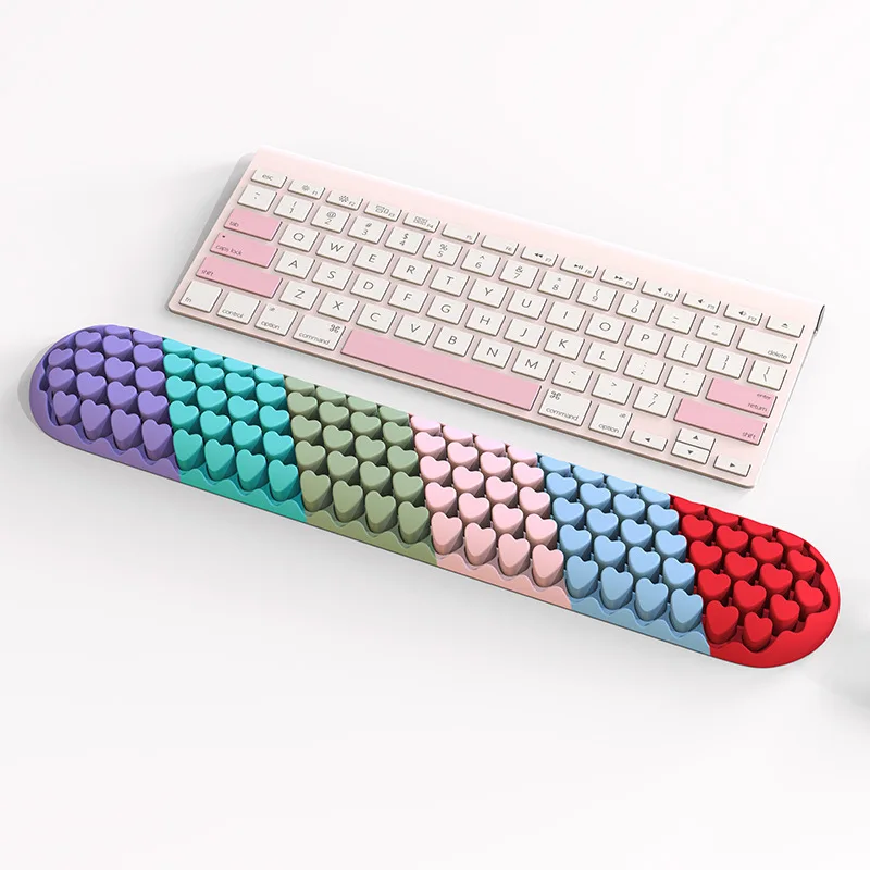 Universal Wrist Rest Pad Keyboard Mouse Soft Silicone Hand Protector Anti-Slip Air Flow Design Comfortable Office Desk Mat Home