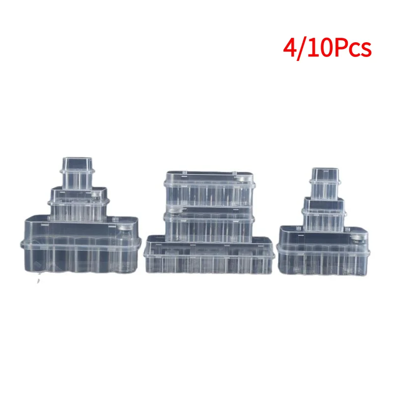 4/10Pcs Stackable Plastic Microtube Storage Box 3ML 2/4/6/24Slot Vial Storage Case Clear Freezer Tube Box Refrigerator Organizer