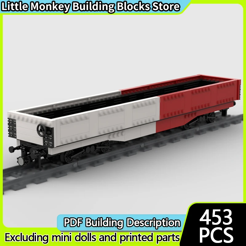 

City Car Model MOC Building Bricks Red And White Freight Box Car Modular Technology Children Holiday Gifts Assemble Toys Suit