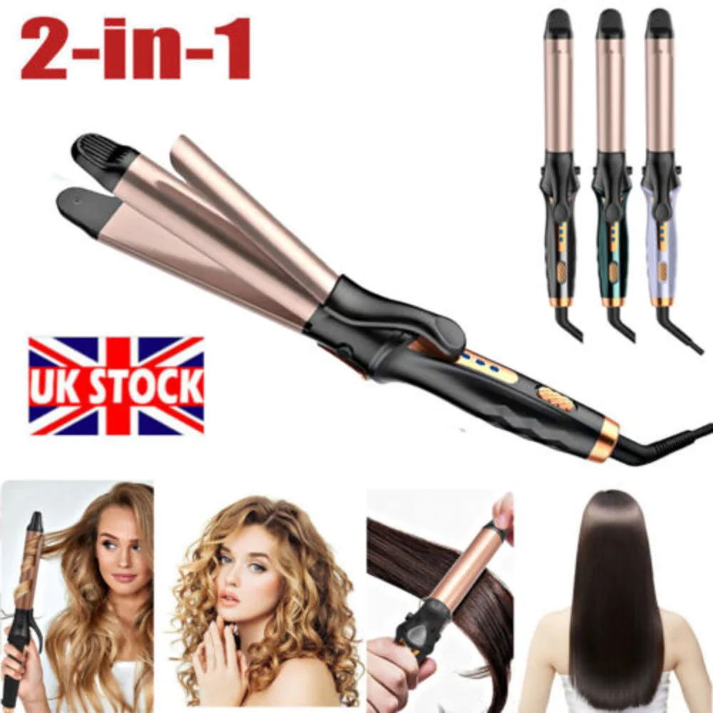 Upgrade Hair Straightener Curler 2 In 1 Salon Styg Ceramic Iron Hairstyg