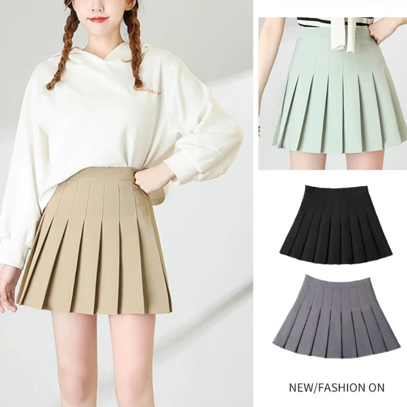 

Women's Skirt Brown 2024 Summer Korean Style Fashion Faldas Para Mujeres High Waist Mini Saia Preta Pleated Skirts For Girls