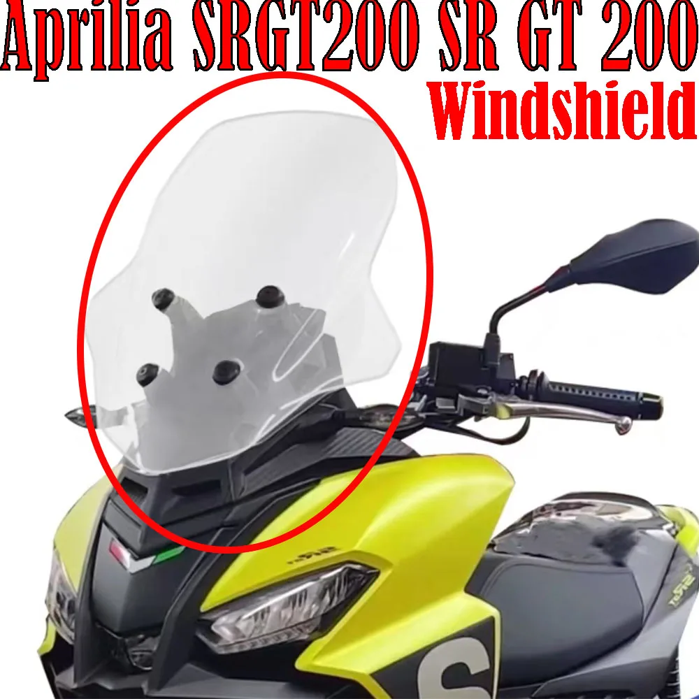 Fit Aprilia SRGT200 SR GT 200 Motorcycle Modified Windshield Heightened Windshield Front Windshield Thickened Glass