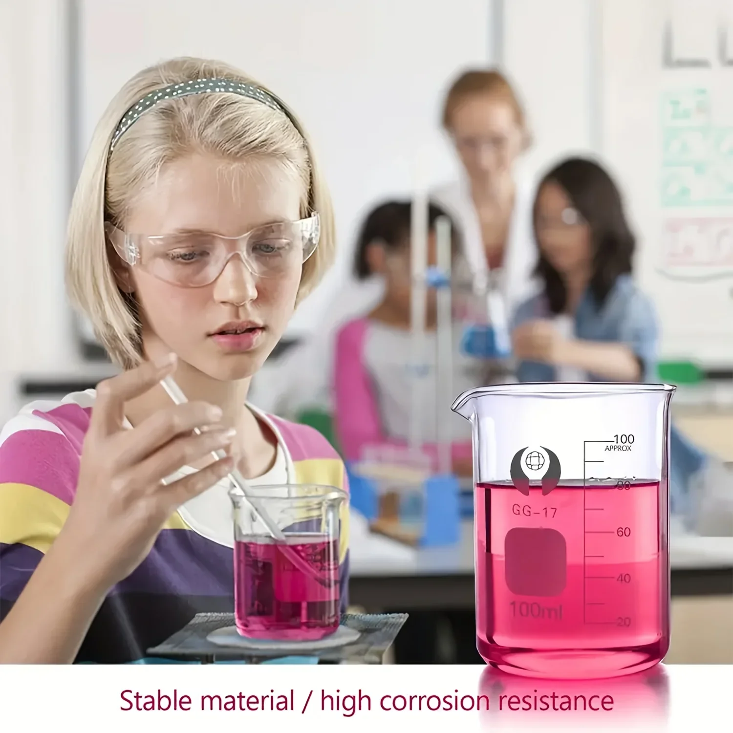 Fotografia 6: 1 copo de vidro de borosilicato de silício, copo medidor, vários tamanhos, adequado para laboratório, medição de líquidos, observação de líquidos