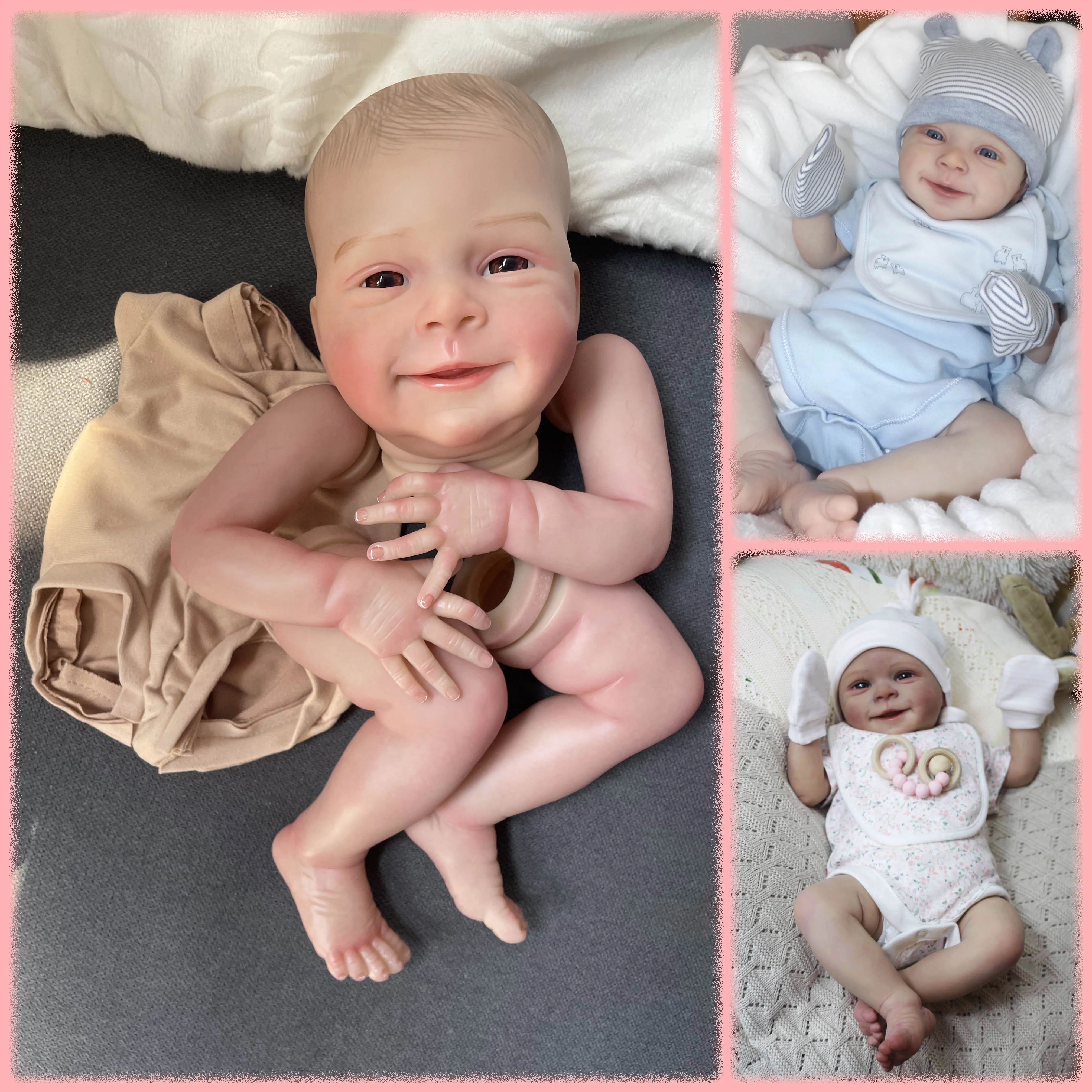 Sebastian Reborn Doll Kit 18 '' Levensechte Meerdere Lagen Schilderen Pop Onderdelen 3D Huid Met Zichtbare Aderen Hand Getrokken Haar