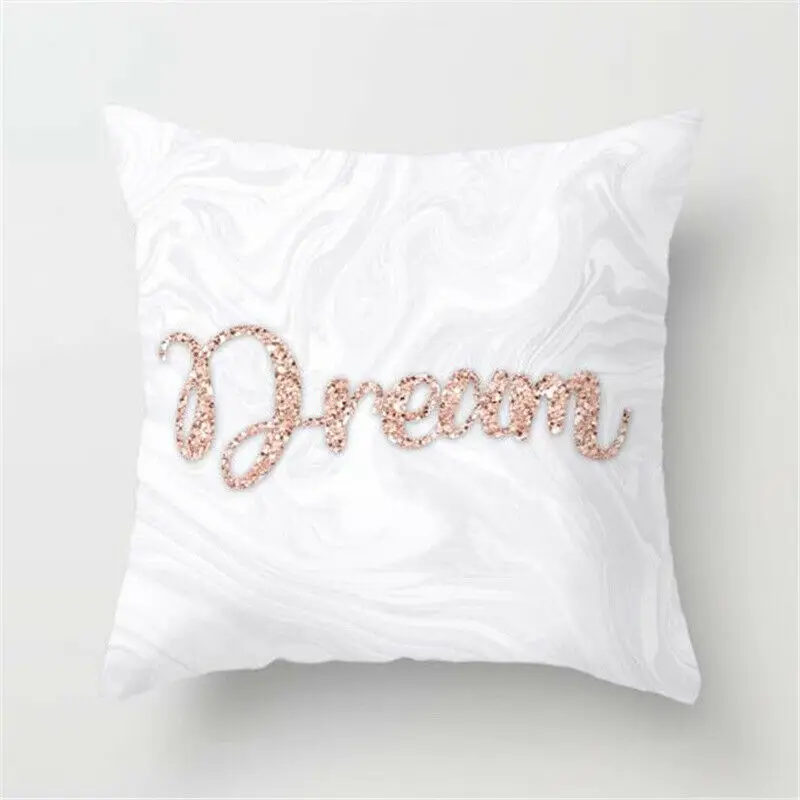 Rose Gold Throw Pillow Case Pink Geometric Pattern 45*45cm Sofa Waist Cushion Cover Bed Pillow Cover Home  Decor