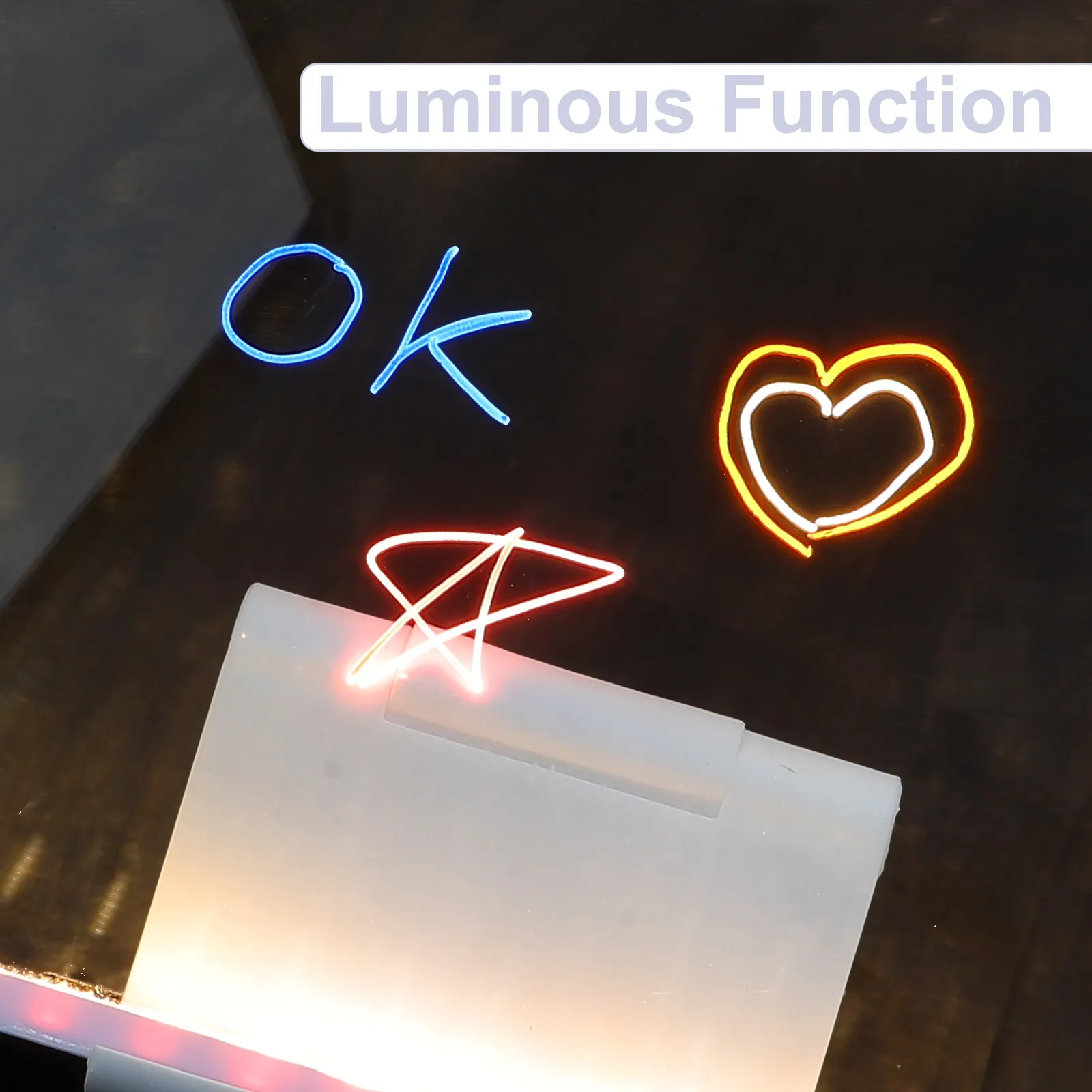 1Set LED Acrylic Glowing Dry Erase Board Light Up Writing Pad Rewritable Message Memo Drawing Doodle Home Office Birthday Note