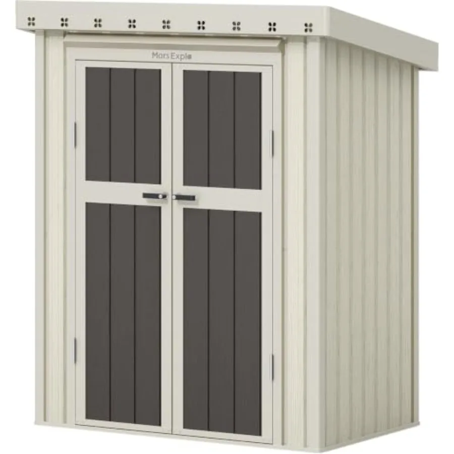 Outdoor Storage Shed 5 x 3 FT Lockable Metal Garden Shed Steel Anti-Corrosion Storage Shed with Single Lockable Door for Backya