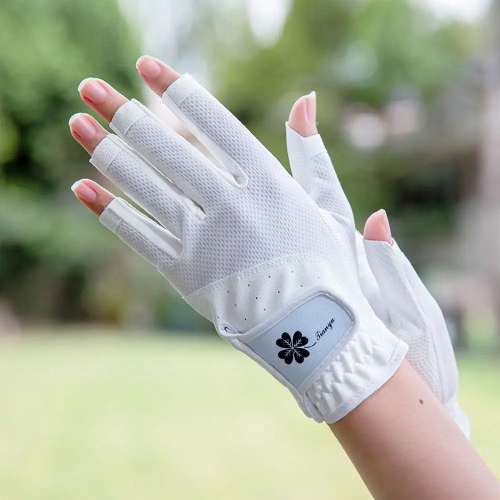

Удобные женские спортивные перчатки без пальцев, дышащие женские перчатки для гольфа, нескользящие варежки для гольфа для левой и правой руки, защита ладони