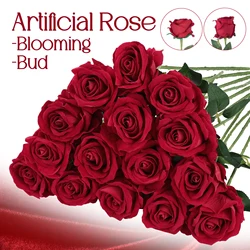 36-120Pcs Artificial Roses Velvet Silk Roses Red Roses Fake Rose for Wedding Decor Valentine's Day Mohter's Day Bridal Bouquet