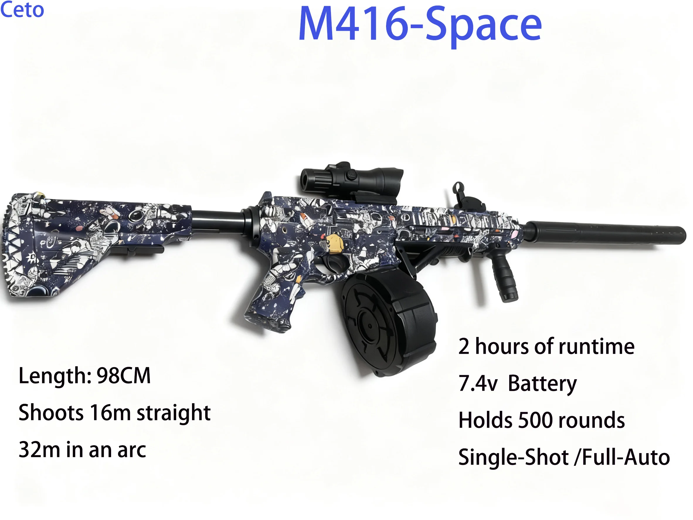 M416 Gel Blasters Toy for Family Fun | Safe & Eco-Friendly Gel Ball Blaster for Outdoor Parent-Child Games, 20m Range