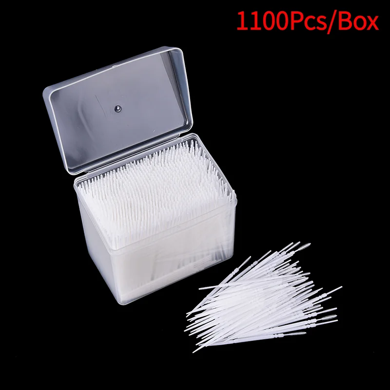 1100Pcs/Box Plastic Dental Picks Oral Hygiene 2 Way Interdental Brush Tooth Pick