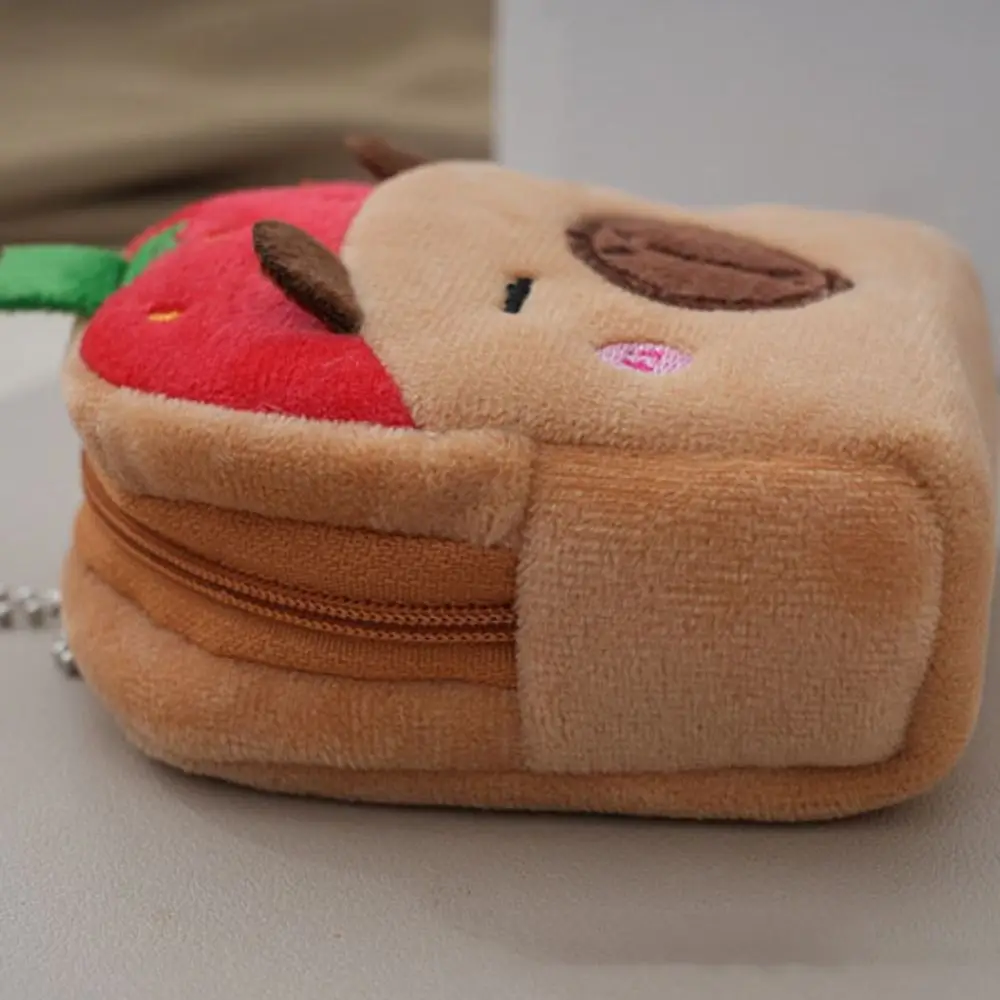 Cartoon Animal Capybara Plush Coin Purse watermelon Strawberries Capybara Plush Wallet Pink strawberry Pineapple